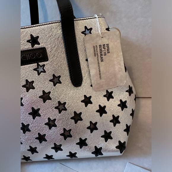 Jimmy choo SOFIA/M NAPPA LEATHER TOTE BAG WITH PERFORATED STARS (NEW) - Picture 5 of 16